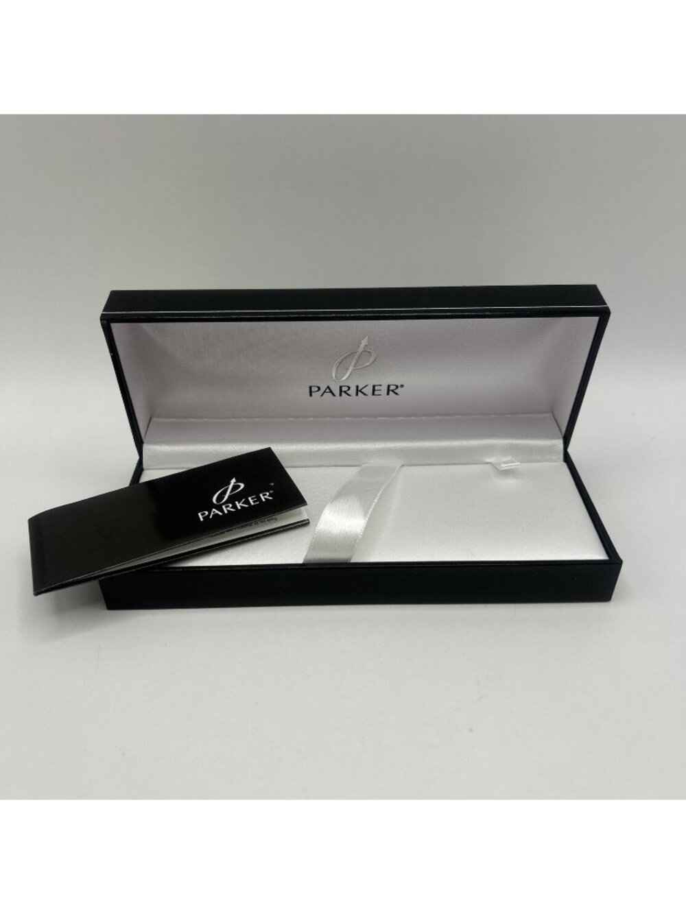 Parker Gift Box Pencil Pen Case Empty Black Box Only Lined Pamphlet Nice